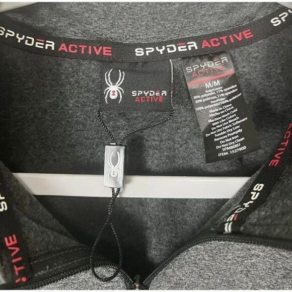 SPYDER Size MEDIUM 1/4 zip Sweatshirt Stretch-Pullover gray NEW - Picture 9 of 12